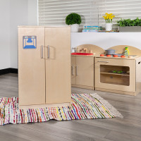 Flash Furniture MK-DP003-GG Children's Wooden Kitchen Refrigerator for Commercial or Home Use - Safe, Kid Friendly Design